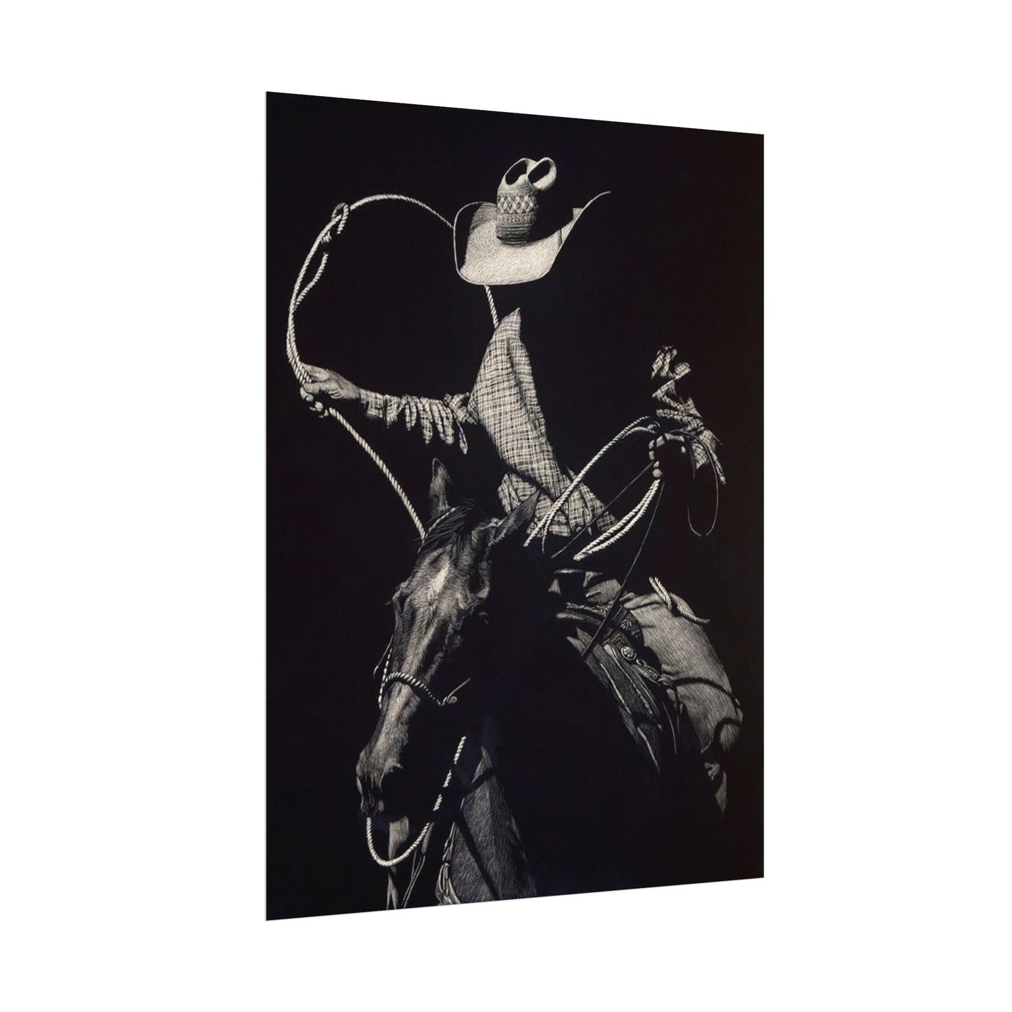 Cattle Chasers – Western Textured Watercolor Matte Posters