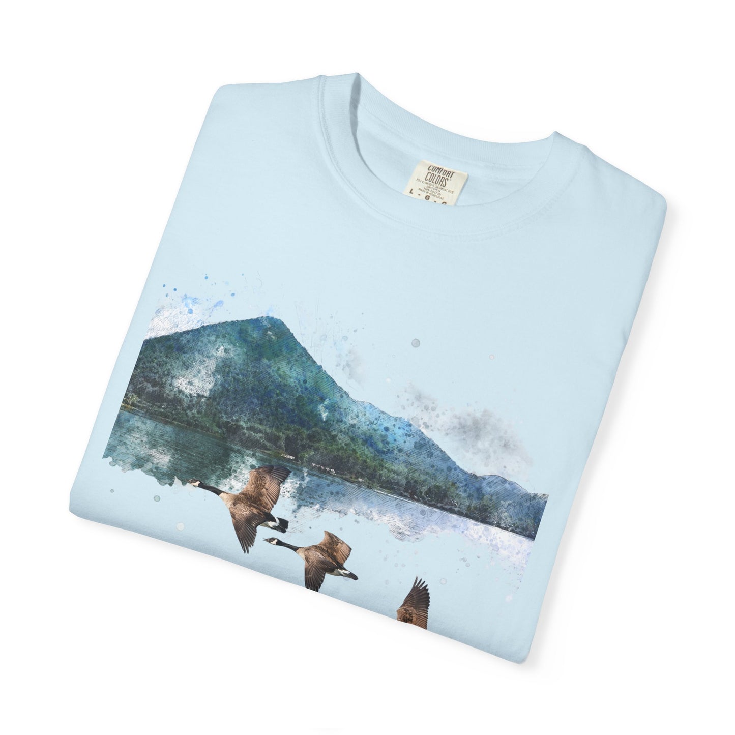 Geese Wildlife Adventure Tee Unisex Garment-Dyed T-shirt, Boho Nature Tee, Camping Shirt, Adventure Apparel, Gift for Wilderness Lovers