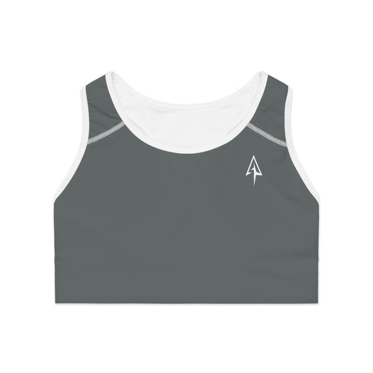 Arrow Ridge Gray Stylish Sports Bra for Active Women, Workout Top, Gym Essential, Fitness Apparel, Athleisure Wear, Yoga Gear