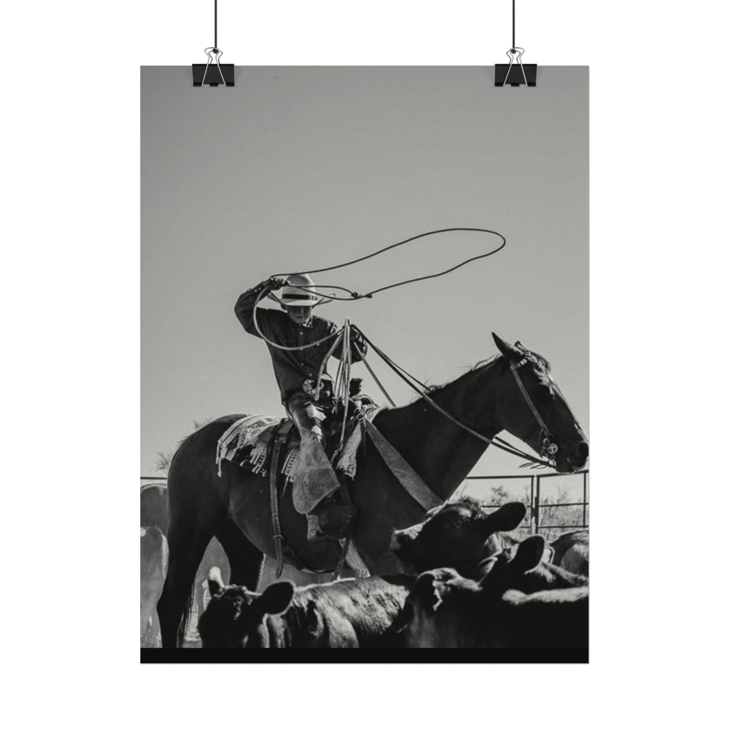 Cowboy Up – Western Textured Watercolor Matte Posters