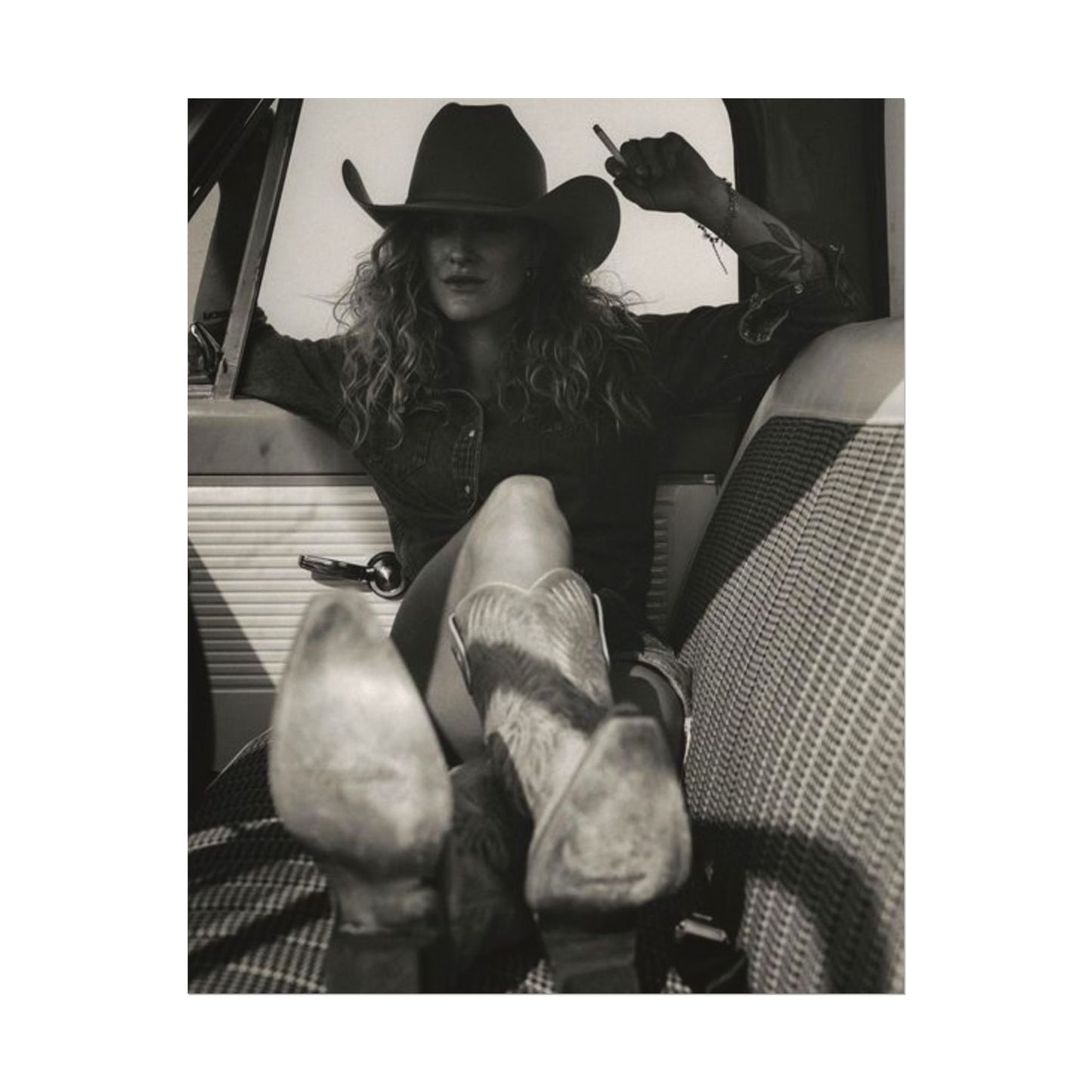 Whiskey Kissed Trouble – Western Textured Watercolor Matte Posters