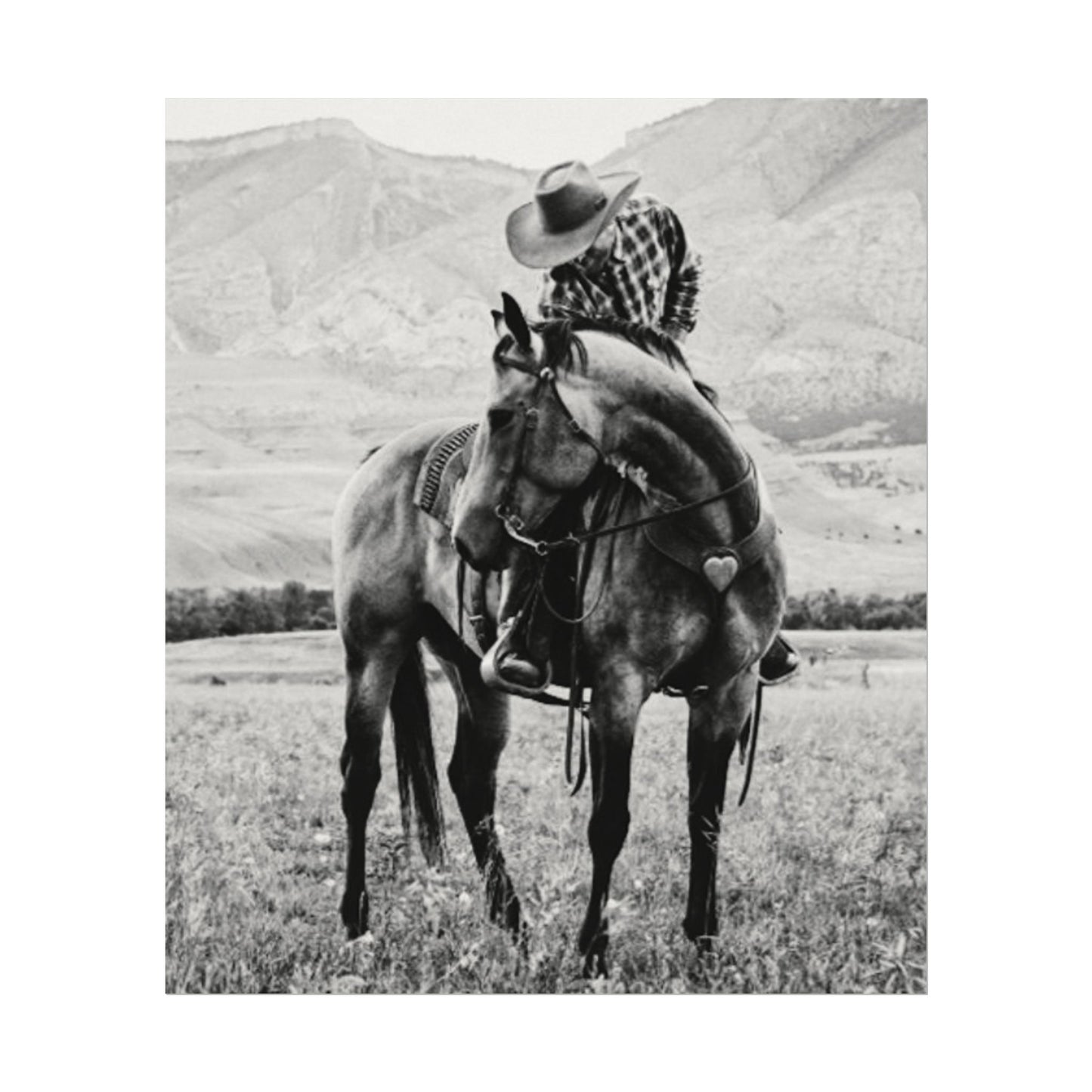 Love In The Saddle – Western Textured Watercolor Matte Posters