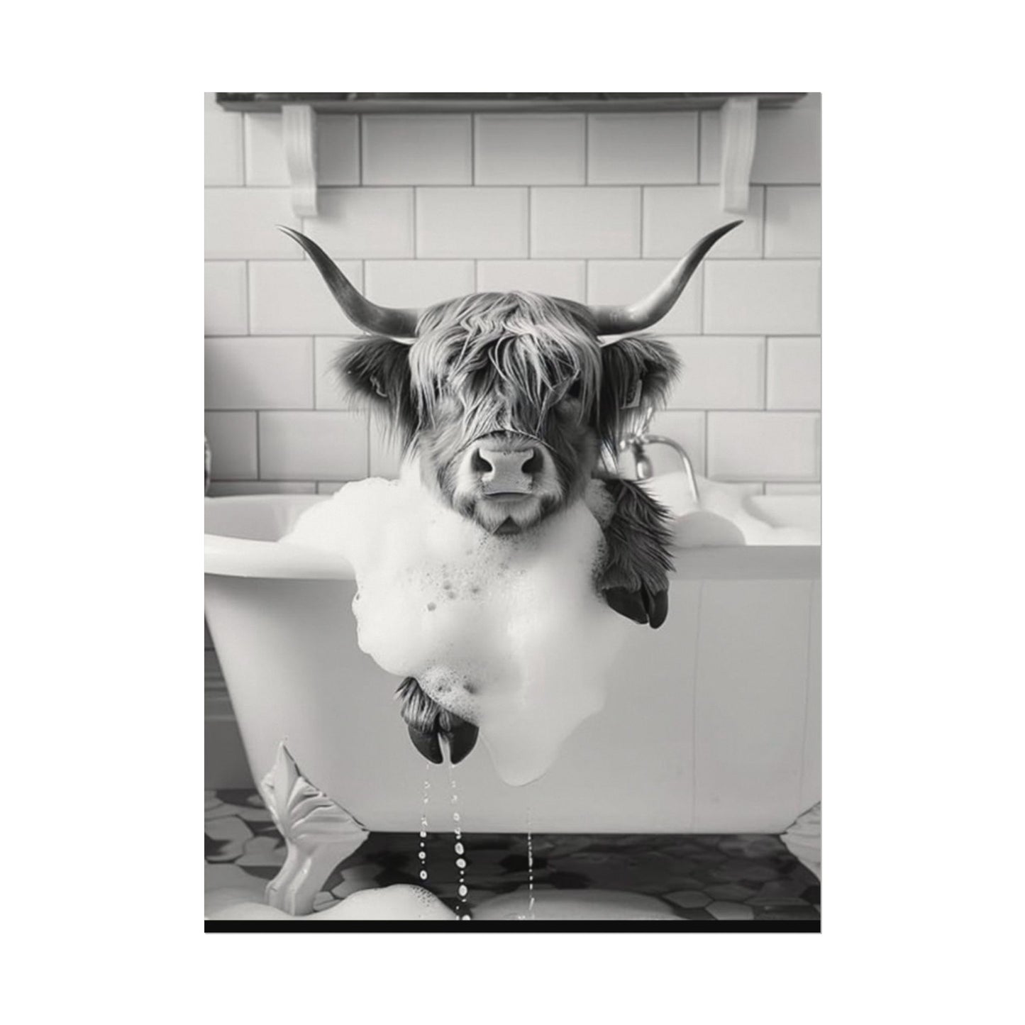 Hoofs & Suds – Western Textured Watercolor Matte Posters