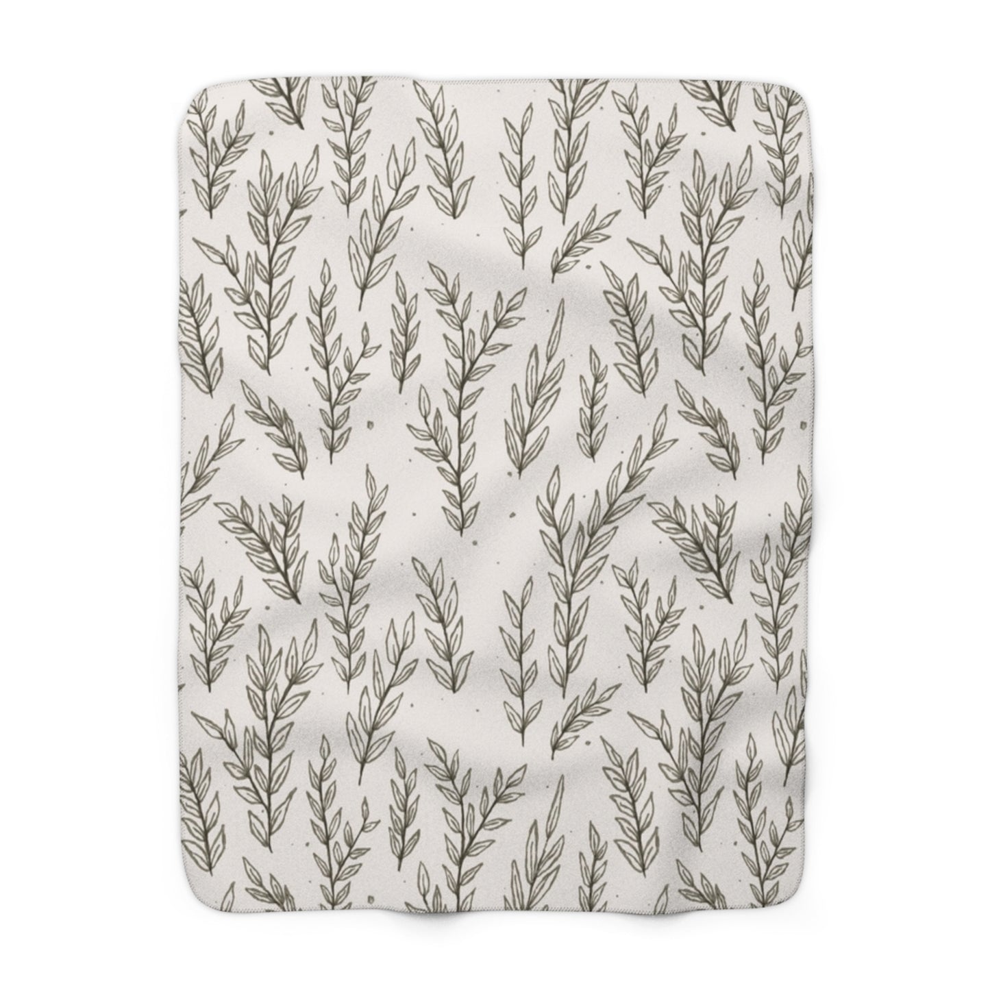 Wheat Field Sherpa Fleece Blanket with Botanical Print, Warm Throw for Couch, Farmhouse Decor, Perfect Gift for Home, Soft Plush Blanket