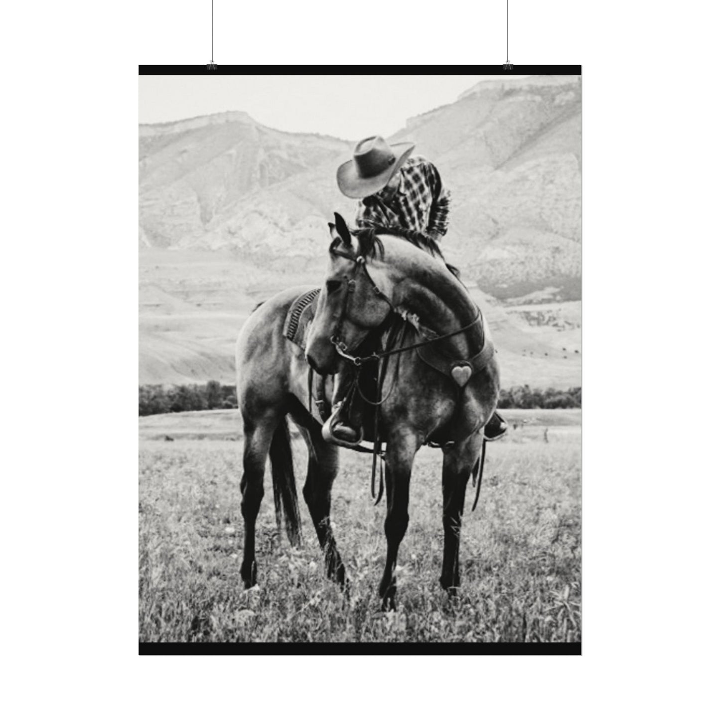 Love In The Saddle – Western Textured Watercolor Matte Posters