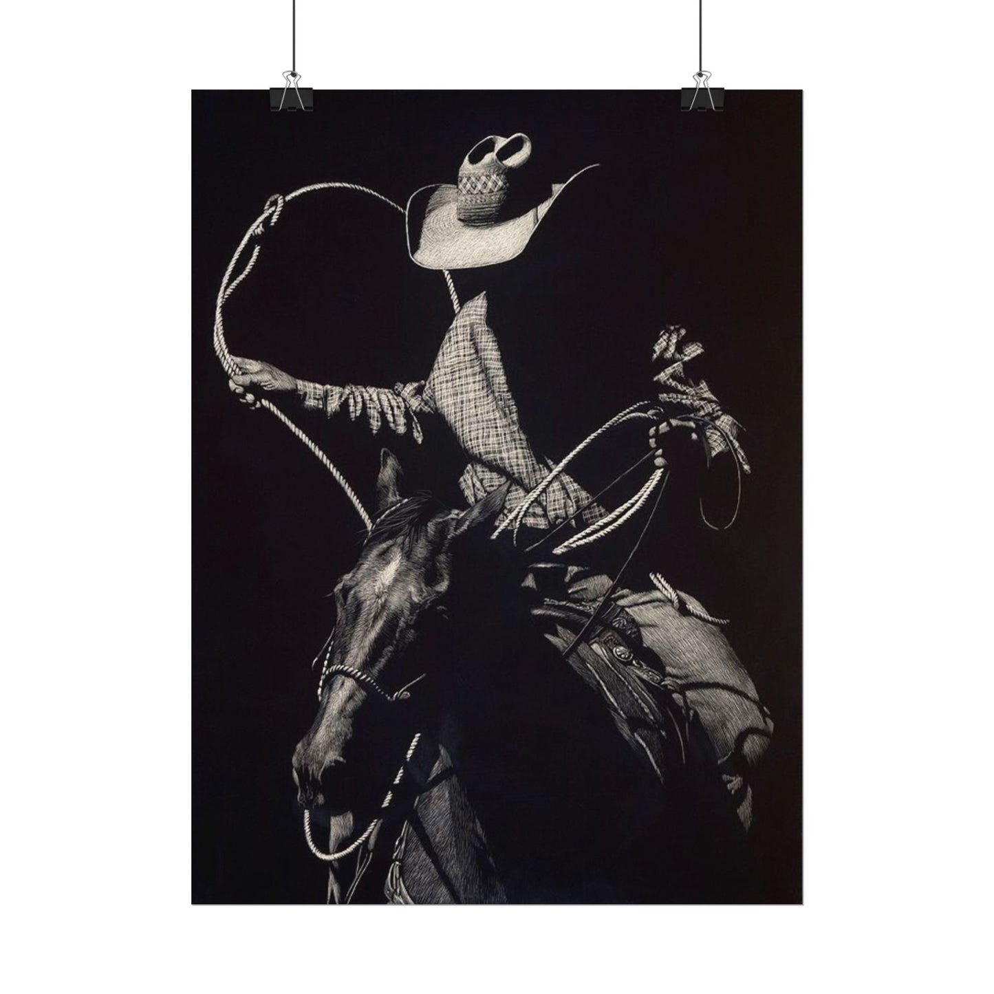 Cattle Chasers – Western Textured Watercolor Matte Posters