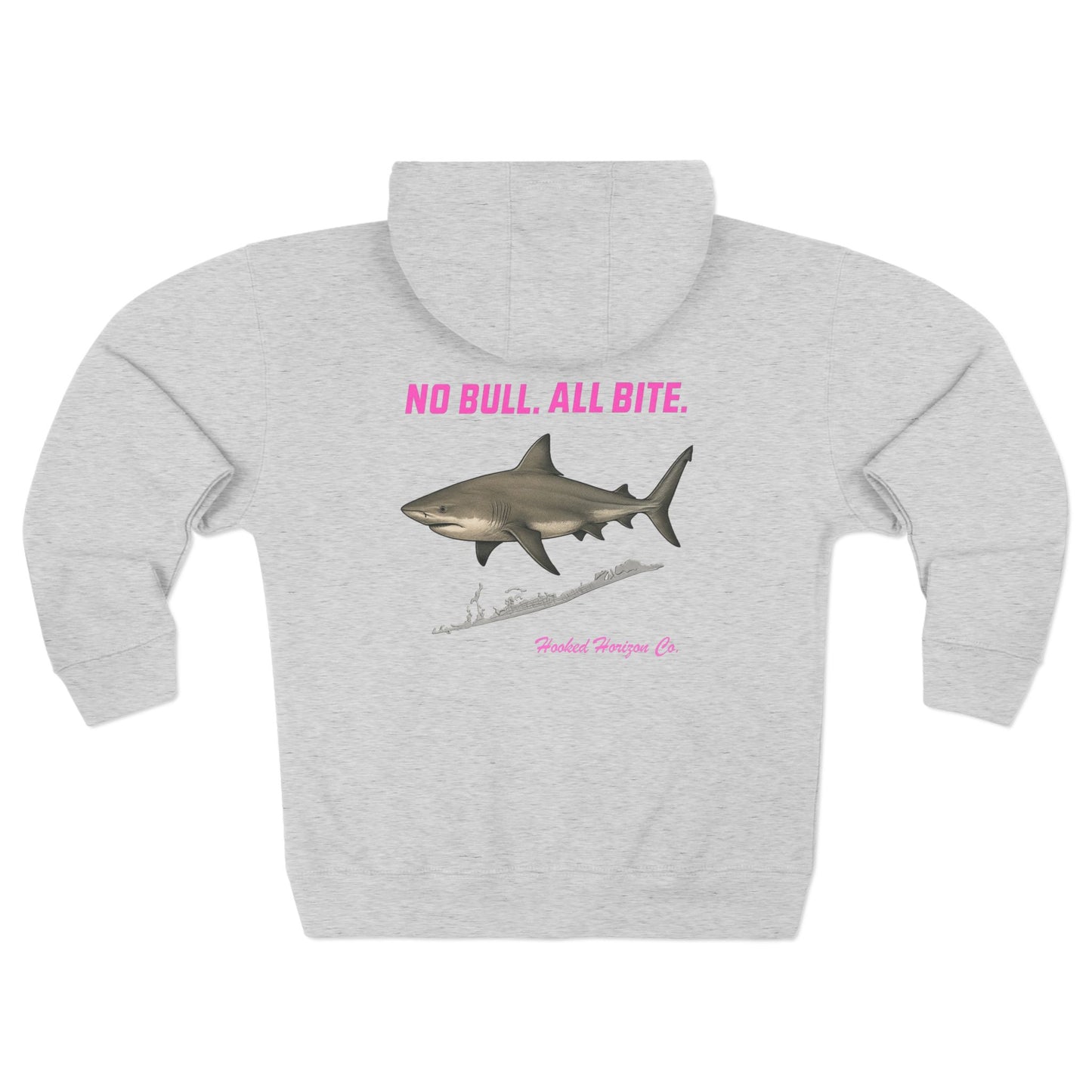 Siesta Key Bull Shark Tee Deep Drift Hooked Horizon C. No Bull All BiteUnisex Zip Hoodie for Ocean Lovers, Nautical Fashion, Cool Weather Gear, Everyday Comfort, Perfect Gift