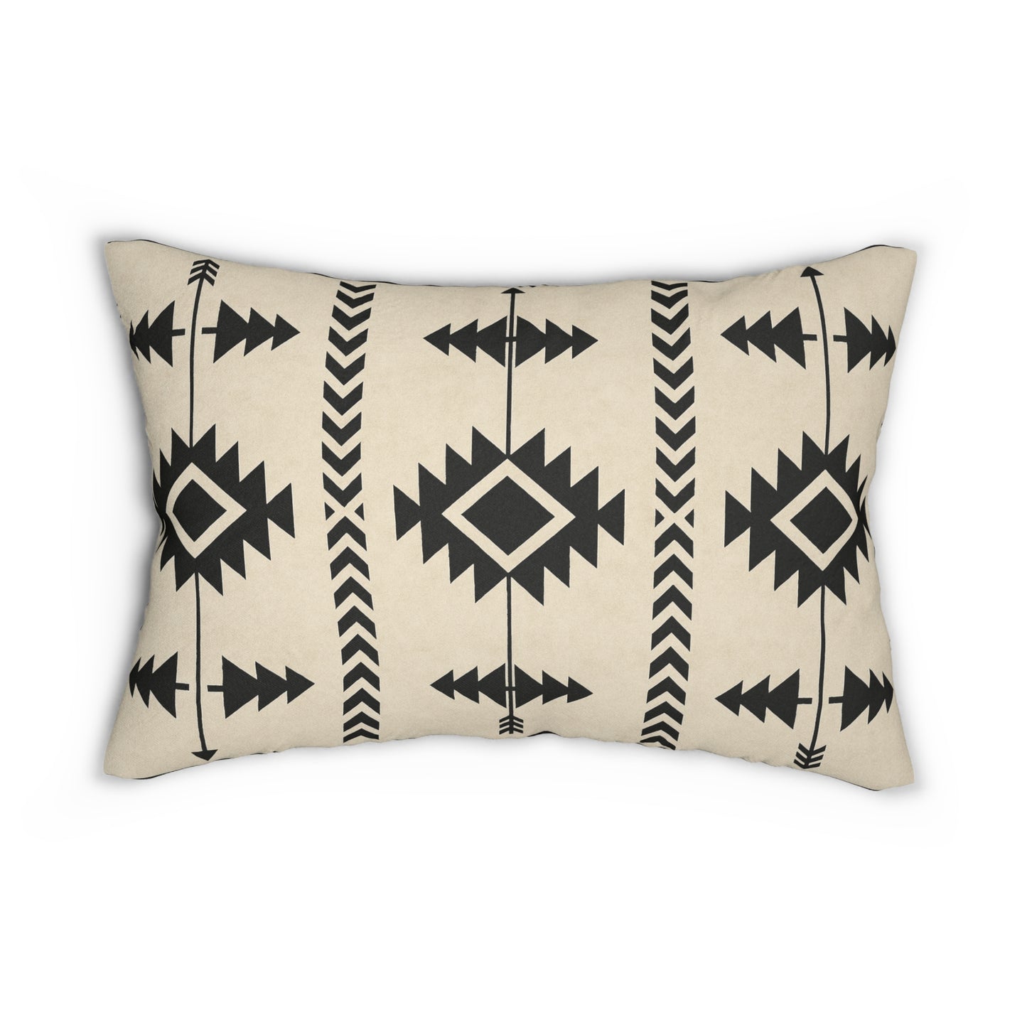2 In 1 Tan & Black Western Pattern Lumbar Pillow, Farmhouse Decor, Cozy Home Accent, Unique Gift for Animal Lovers, Boho Cushion