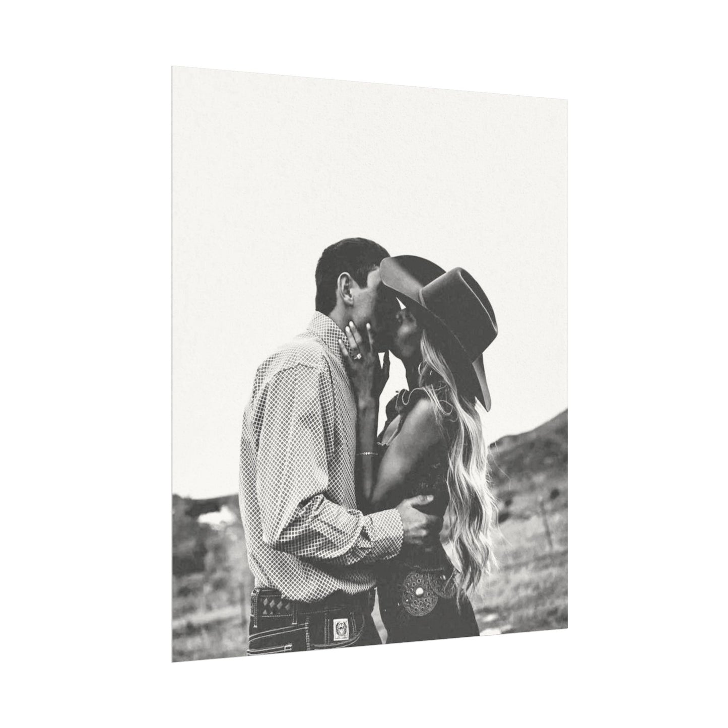 True Loves Kiss – Western Textured Watercolor Matte Posters