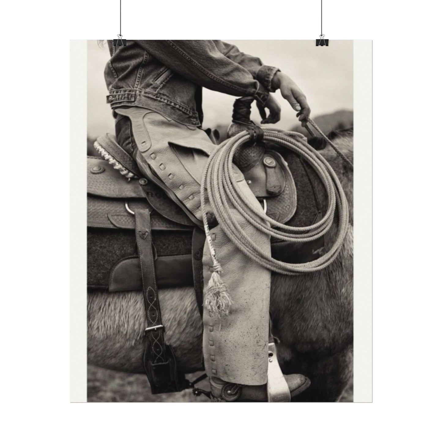 Back In The Saddle – Western Textured Watercolor Matte Posters