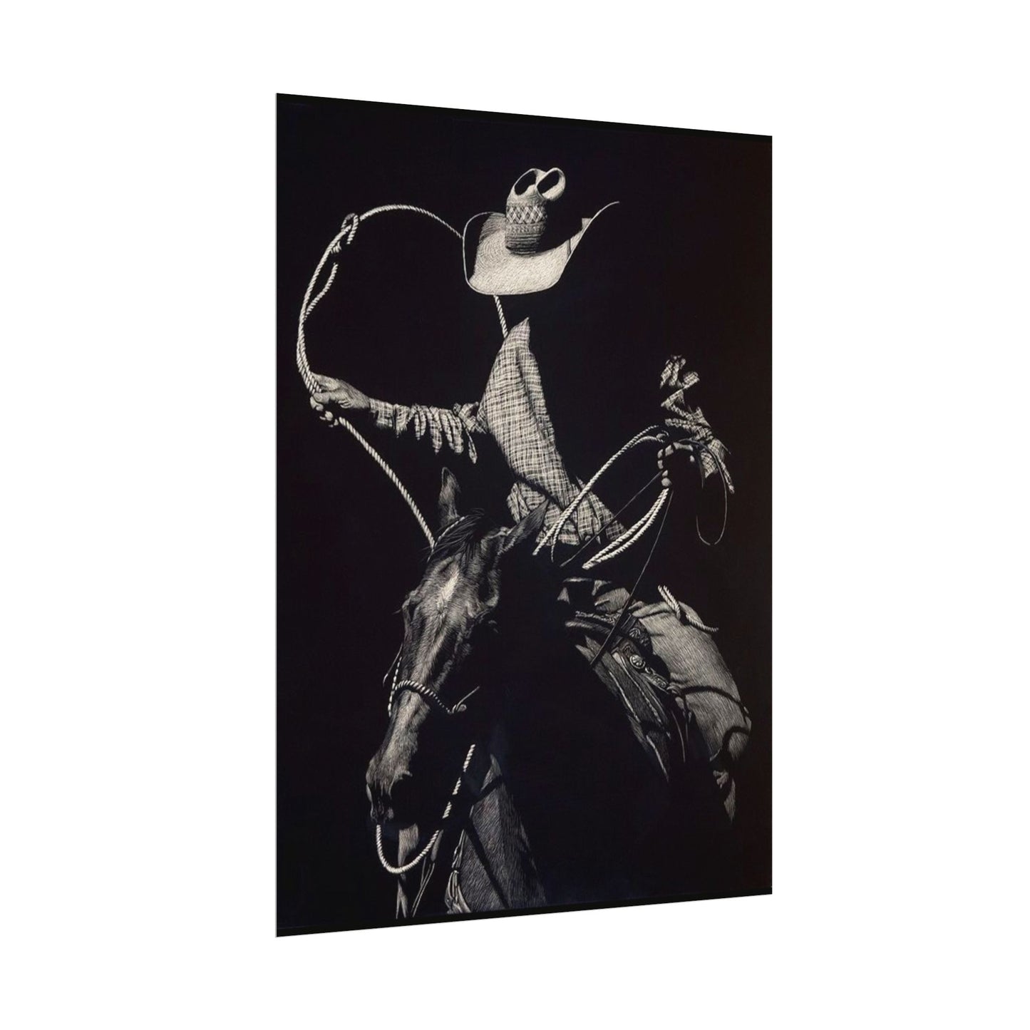 Cattle Chasers – Western Textured Watercolor Matte Posters