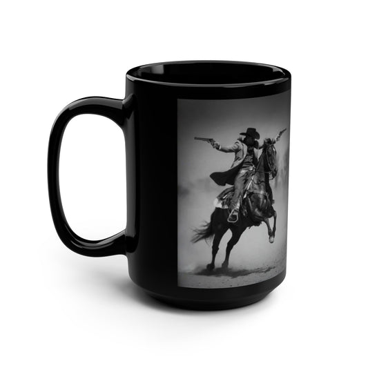 Vintage Cowboy Black Mug - Perfect Gift for Horse Lovers, Western Theme Decor, Coffee Drinkers, Rodeo Fans, Unique Present