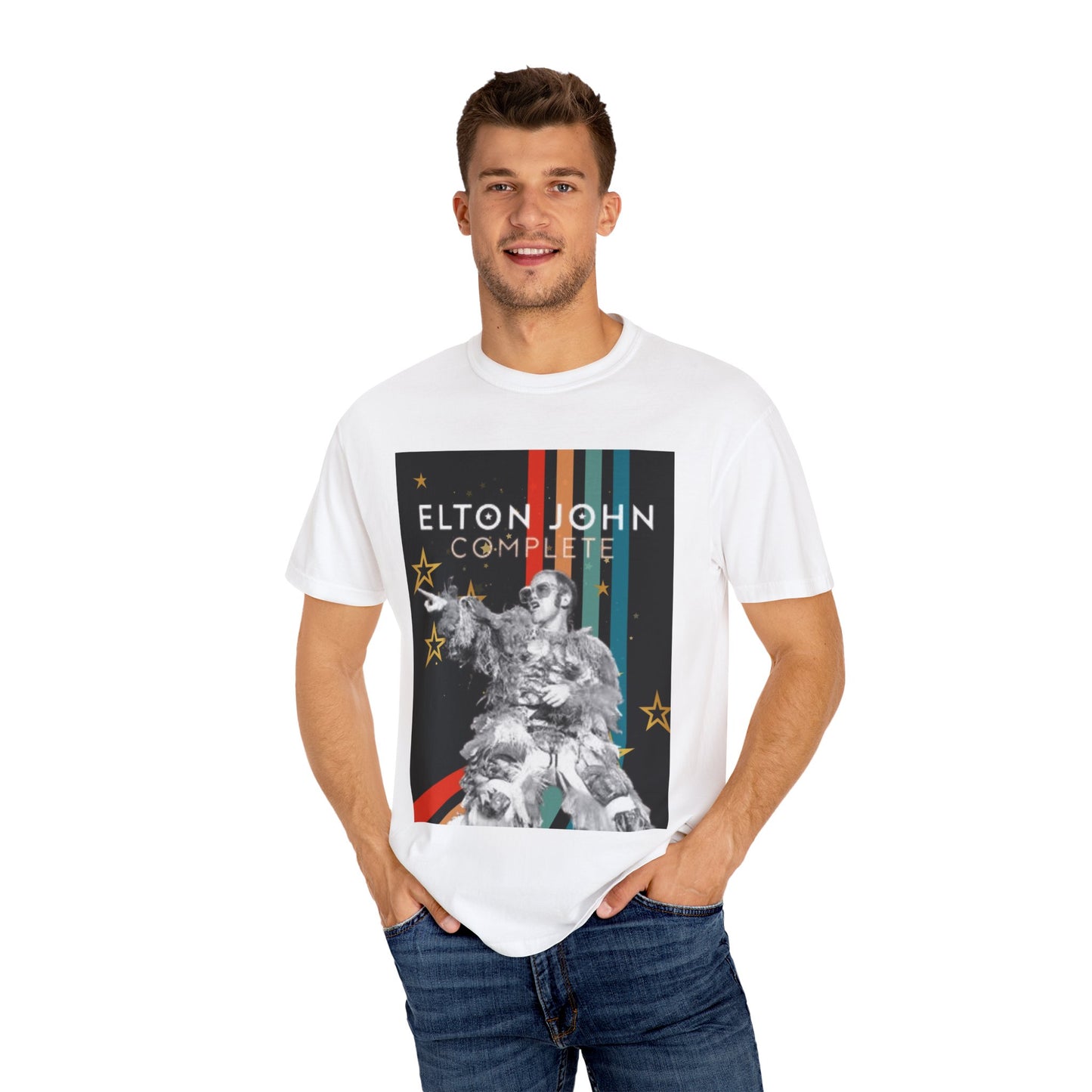 Elton Retro Tee Unisex Garment-Dyed T-shirt Blast From The Past, Rock, Music Fan Gifts