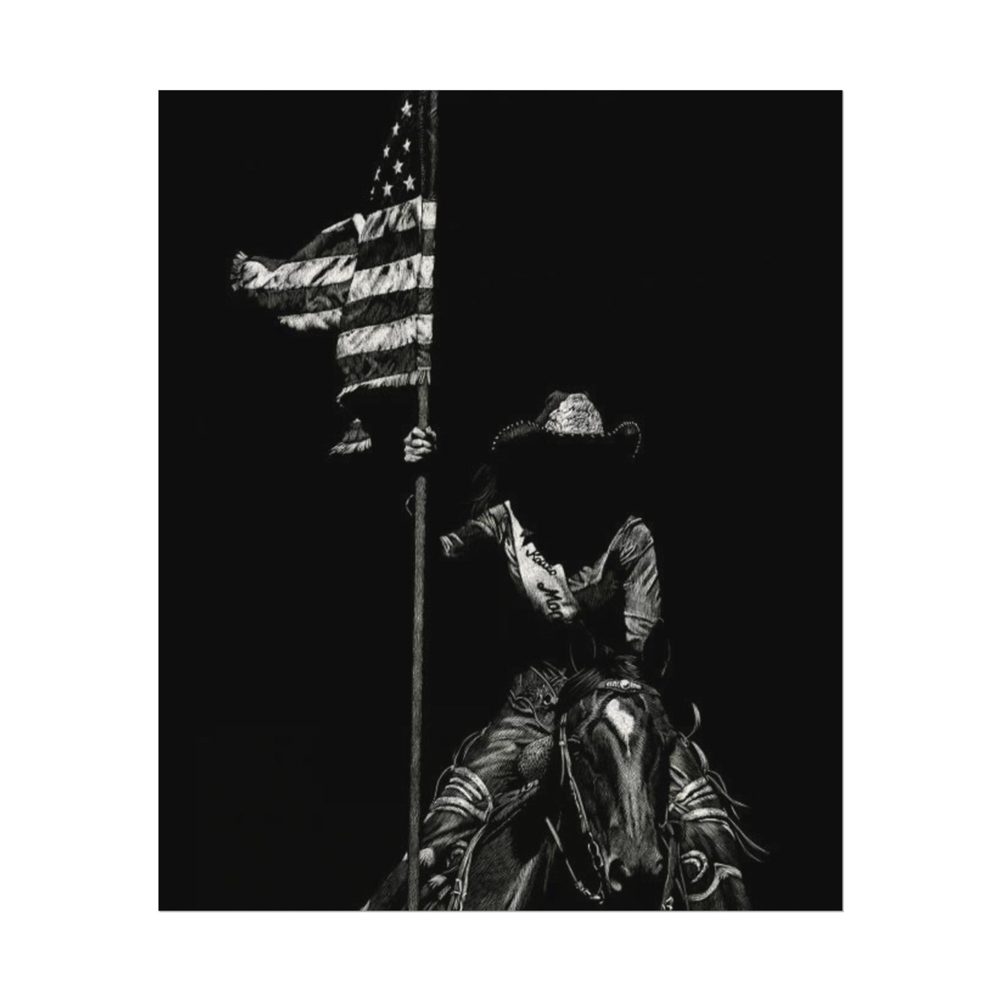 Star Spangled Elegance – Western Textured Watercolor Matte Posters