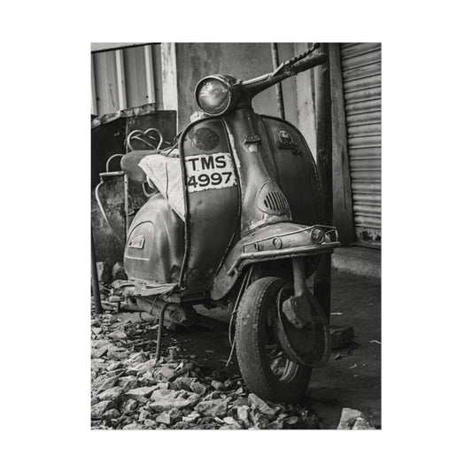 Vintage Wheels Rusty Trails Textured Watercolor Matte Posters