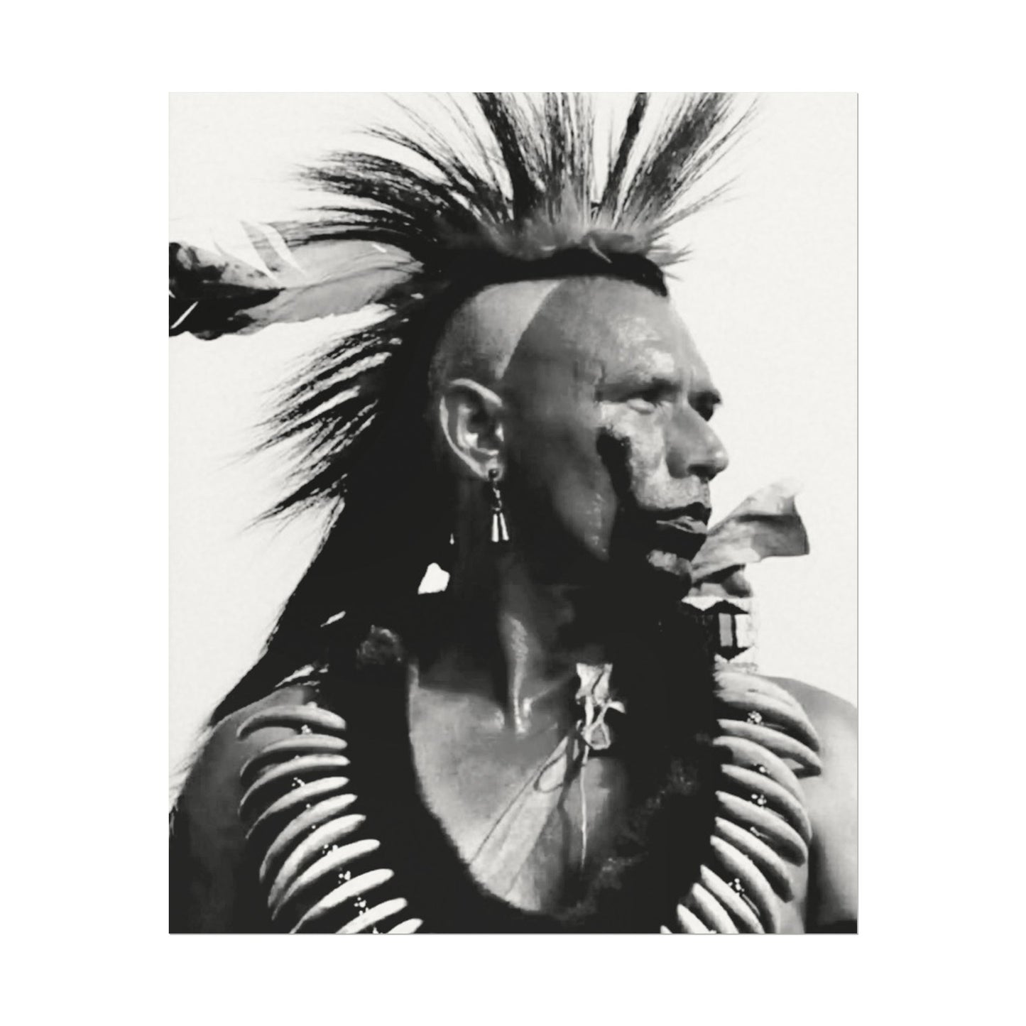 Feathered Warrior Cheif   – Western Textured Watercolor Matte Posters