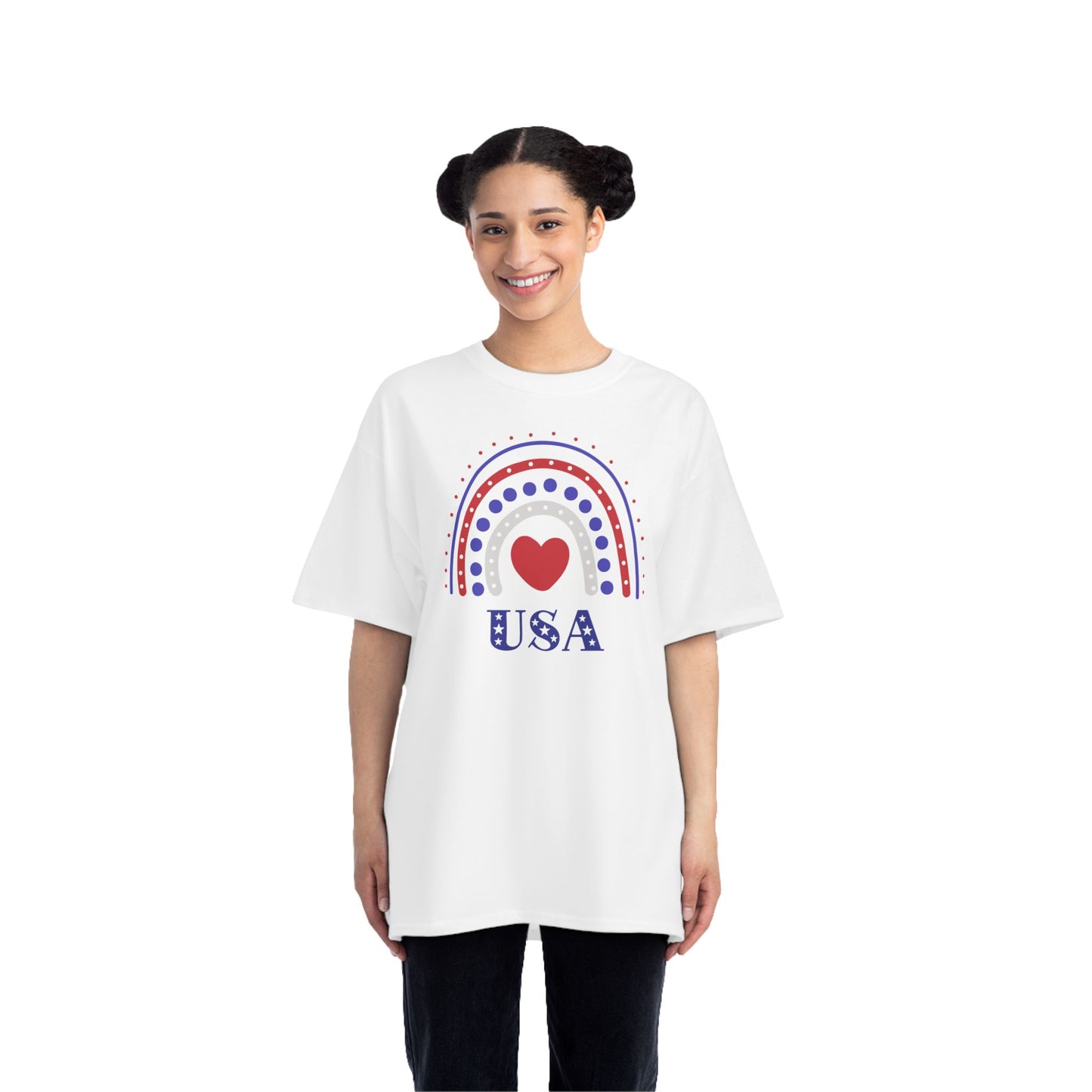 USA Rainbow Heart Patriotic T-Shirt | America 1776 Design, Fourth of July Shirt, Independence Day Tee, Memorial Day Top, Gift for Veterans