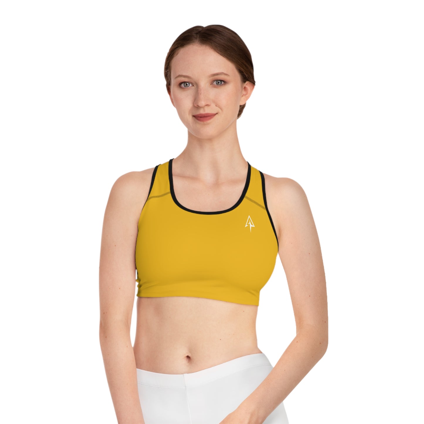 Arrow Ridge Golden Yellow Stylish Sports Bra for Active Women, Workout Top, Gym Essential, Fitness Apparel, Athleisure Wear, Yoga Gear