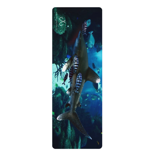Shark Ocean-Inspired Rubber Yoga Mat for Mindfulness, Fitness, Eco-Friendly Exercise, Home Workouts, Gift for Yogis