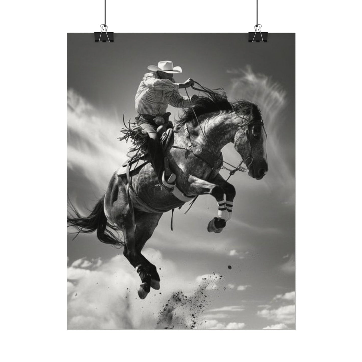 Rolling Thunder – Western Textured Watercolor Matte Posters