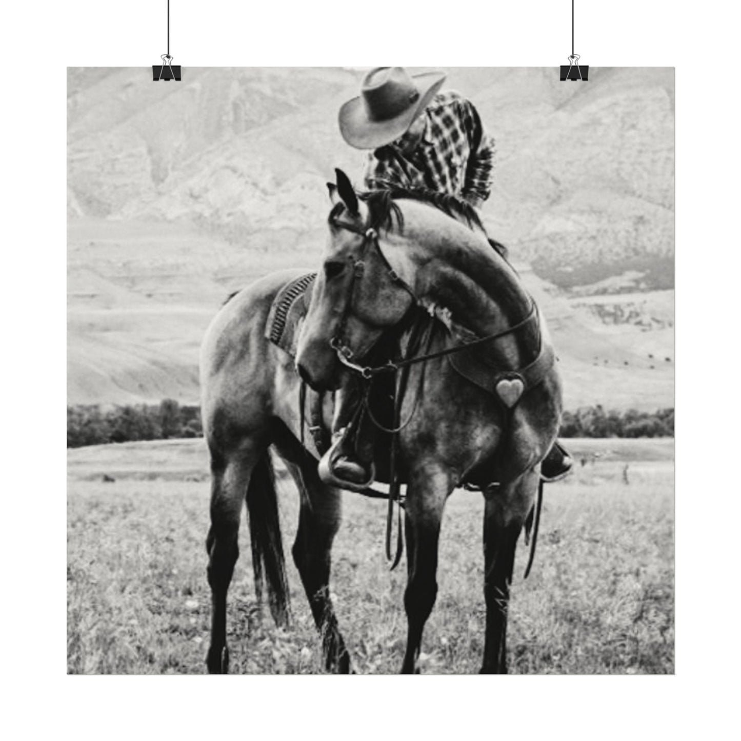 Love In The Saddle – Western Textured Watercolor Matte Posters
