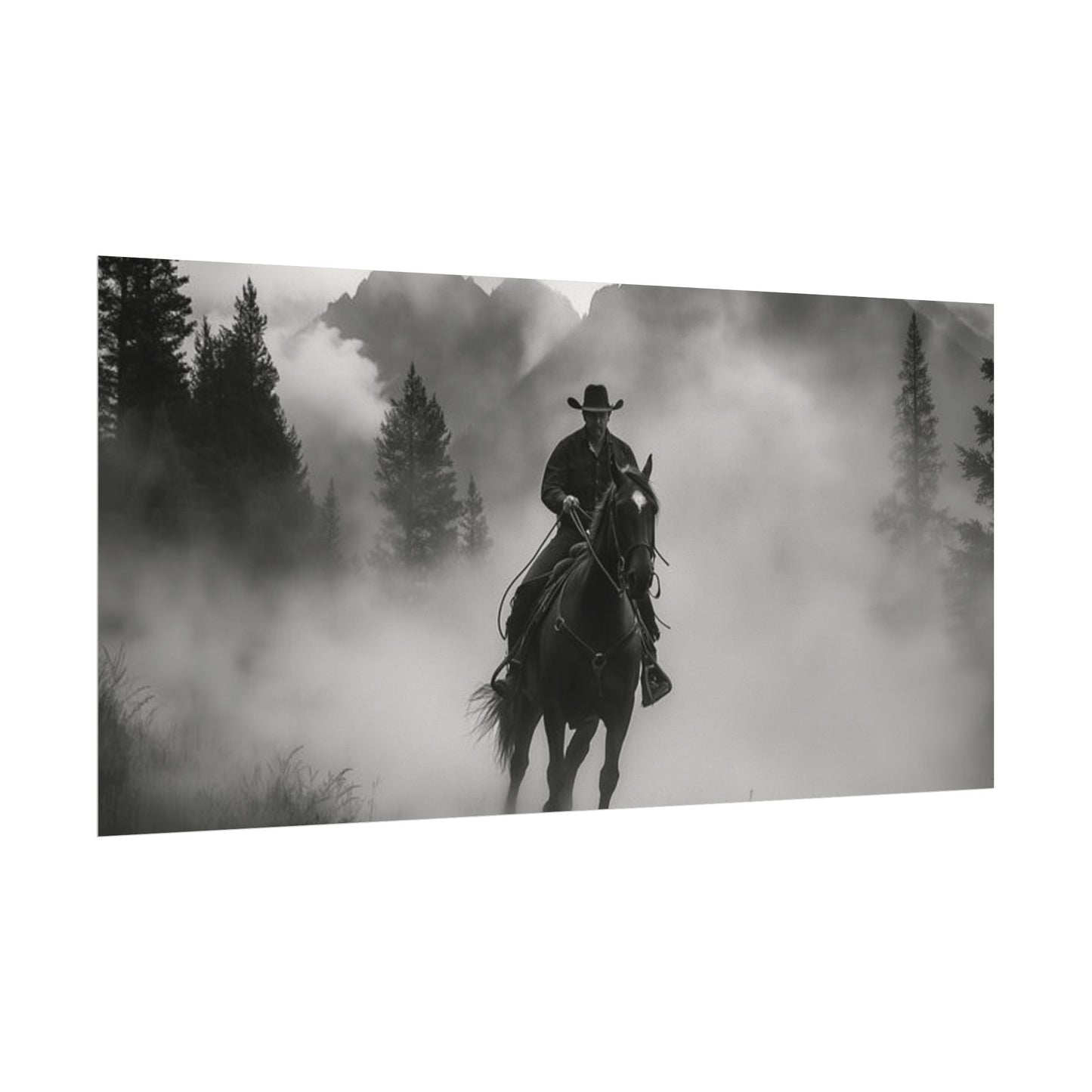 Storm Rider– Western Textured Watercolor Matte Posters