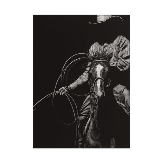 Lasso & Legacy – Western Textured Watercolor Matte Posters