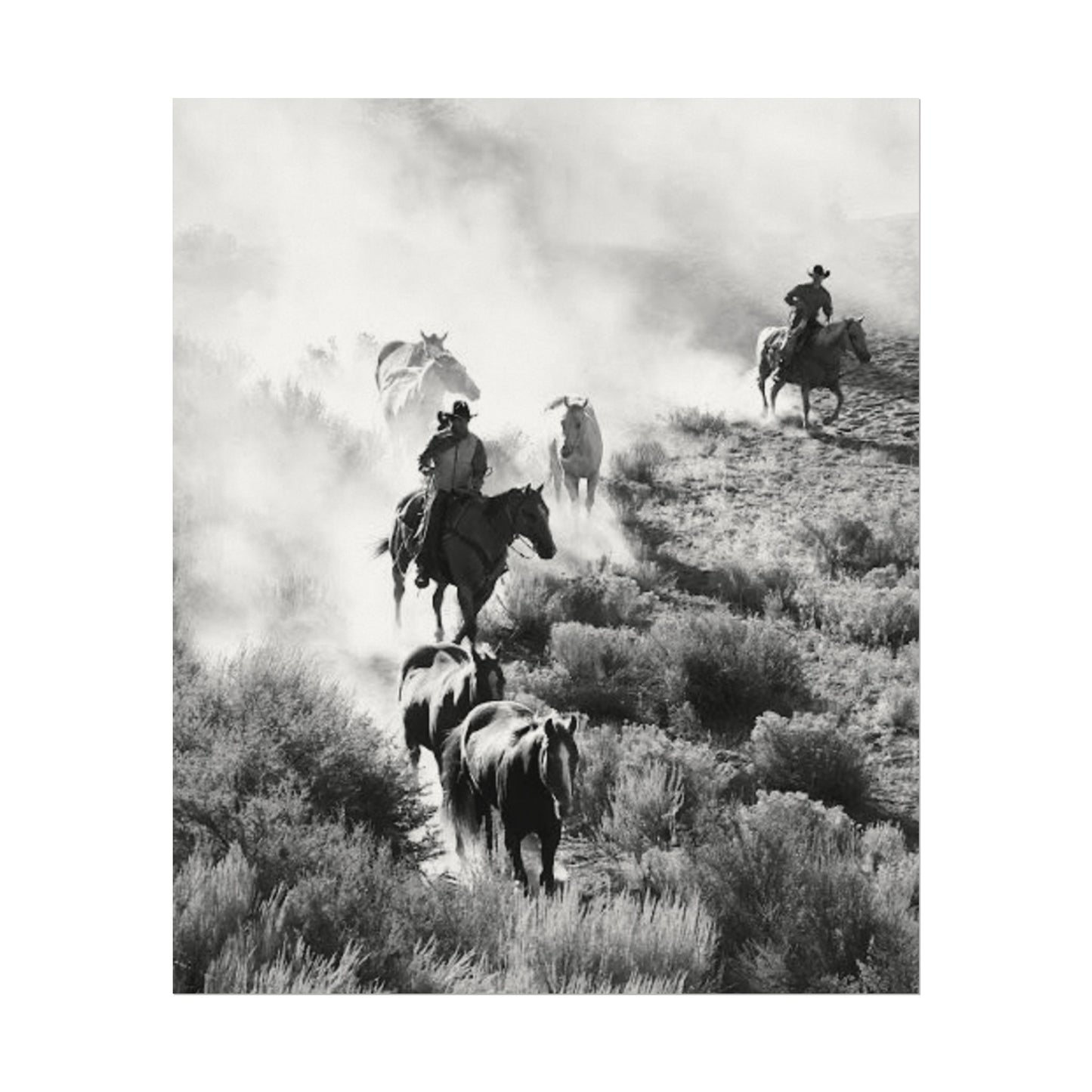 The Dusty Range – Western Textured Watercolor Matte Posters