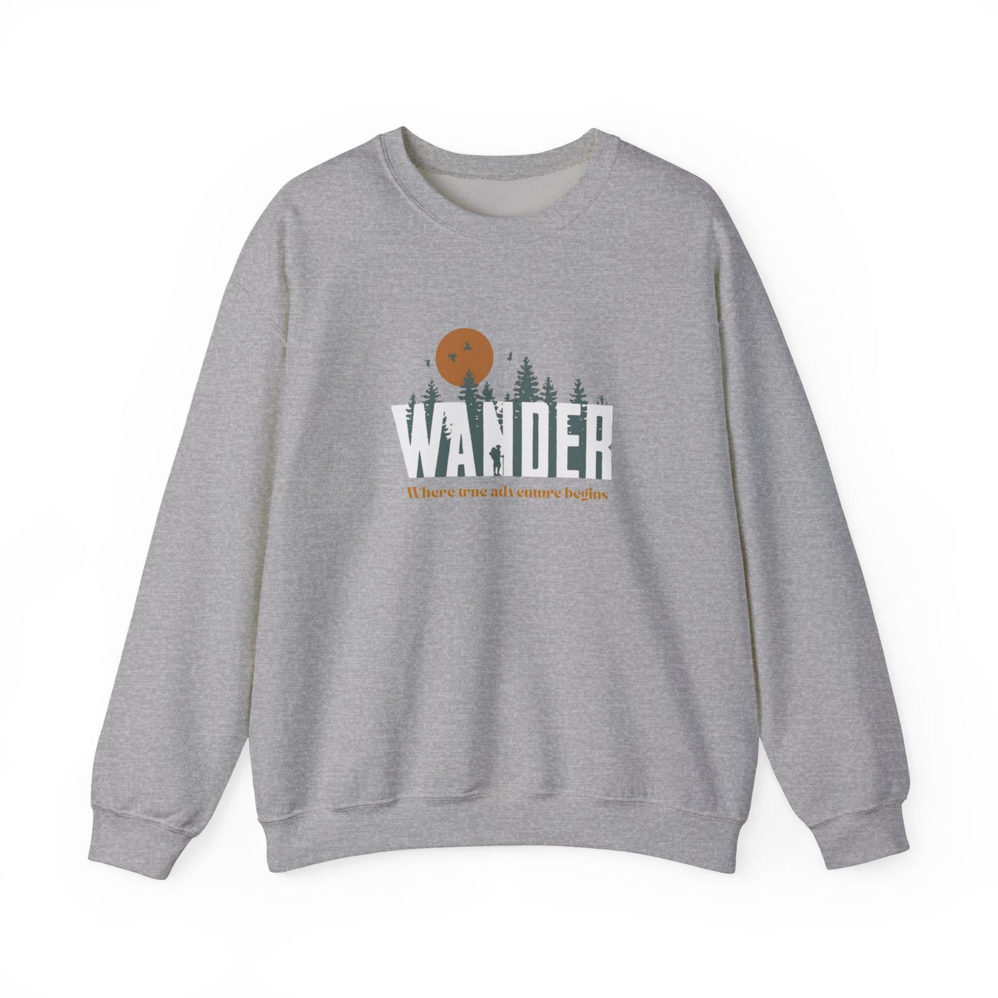 Wander Crewneck Sweatshirt - Cozy Adventure Sweater for Nature Lovers, Perfect for Camping, Travel, Gifts