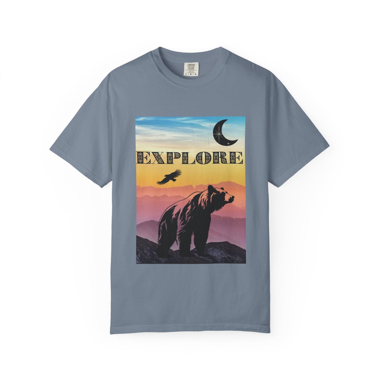 Explore Wildlife Adventure Tee Unisex Garment-Dyed T-shirt, Boho Nature Tee, Camping Shirt, Adventure Apparel, Gift for Wilderness Lovers