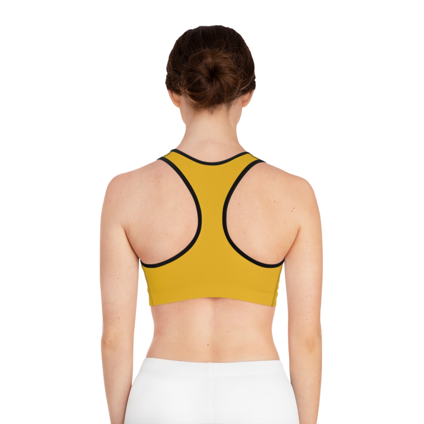 Arrow Ridge Golden Yellow Stylish Sports Bra for Active Women, Workout Top, Gym Essential, Fitness Apparel, Athleisure Wear, Yoga Gear
