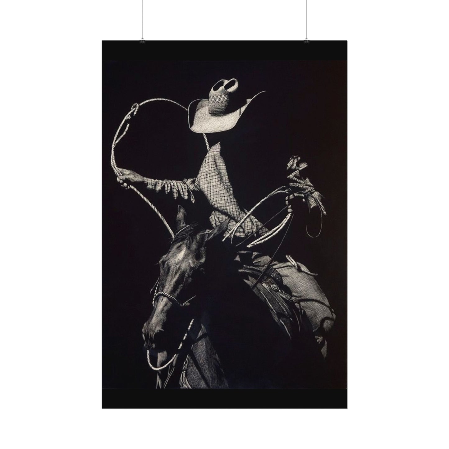 Cattle Chasers – Western Textured Watercolor Matte Posters