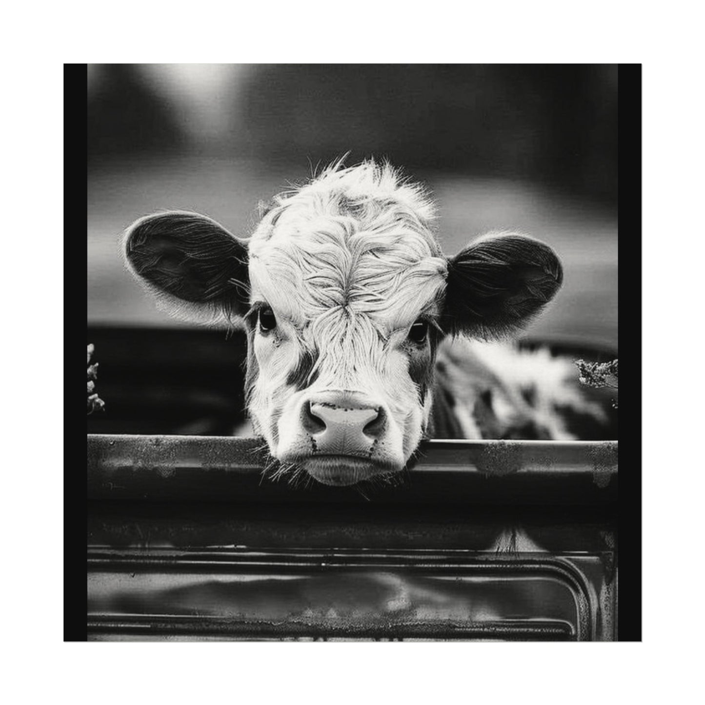 Back Seat Bovine – Western Textured Watercolor Matte Posters