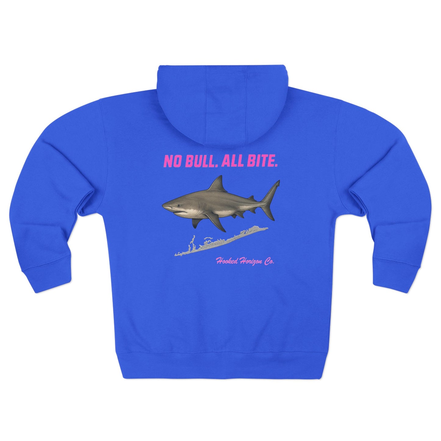 Siesta Key Bull Shark Tee Deep Drift Hooked Horizon C. No Bull All BiteUnisex Zip Hoodie for Ocean Lovers, Nautical Fashion, Cool Weather Gear, Everyday Comfort, Perfect Gift