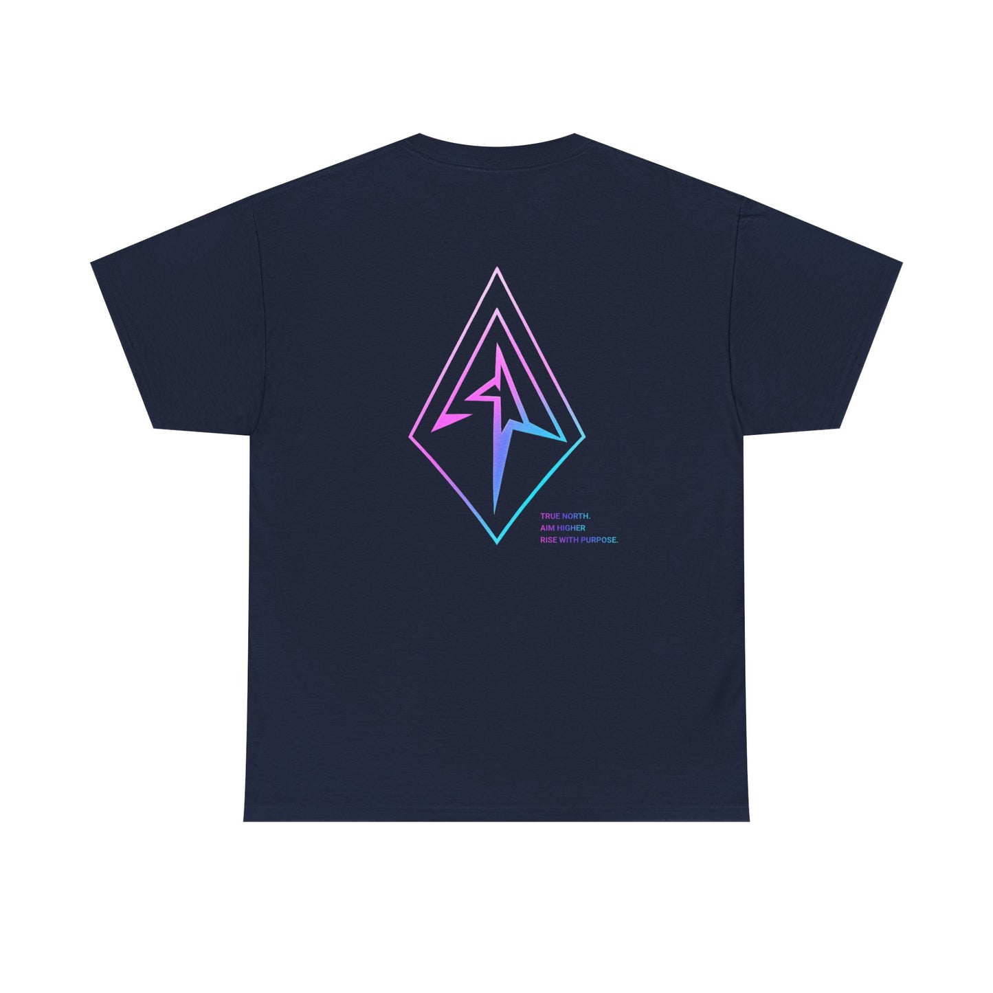 Arrow Ridge Gradient Tee — Minimal Origami Logo T-Shirt with Pastel Holographic Design