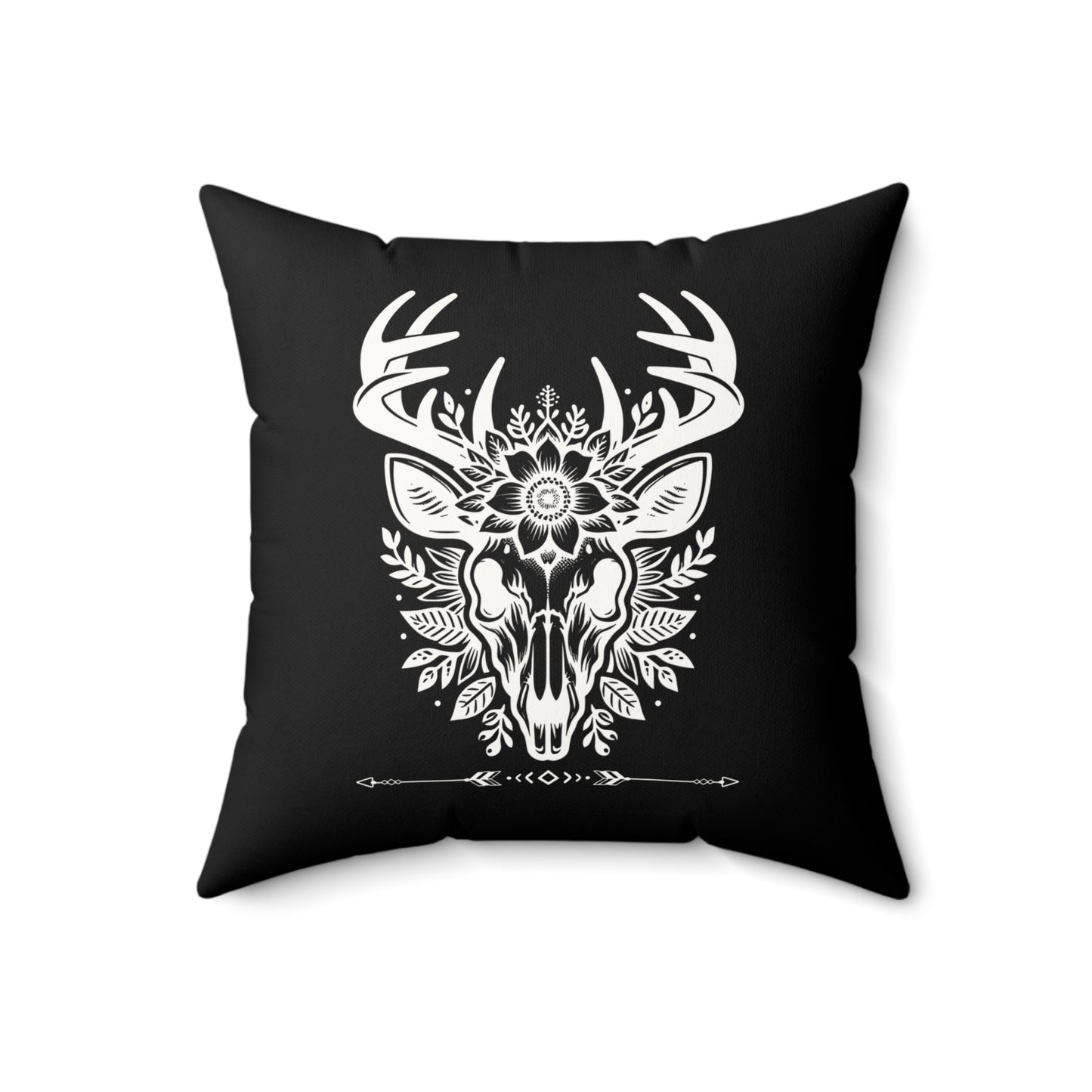 2 in 1 Deer & Moth Happy Halloween Throw Pillow, Cozy Faux Suede, Seasonal Decor, Halloween, Unique Gift Idea