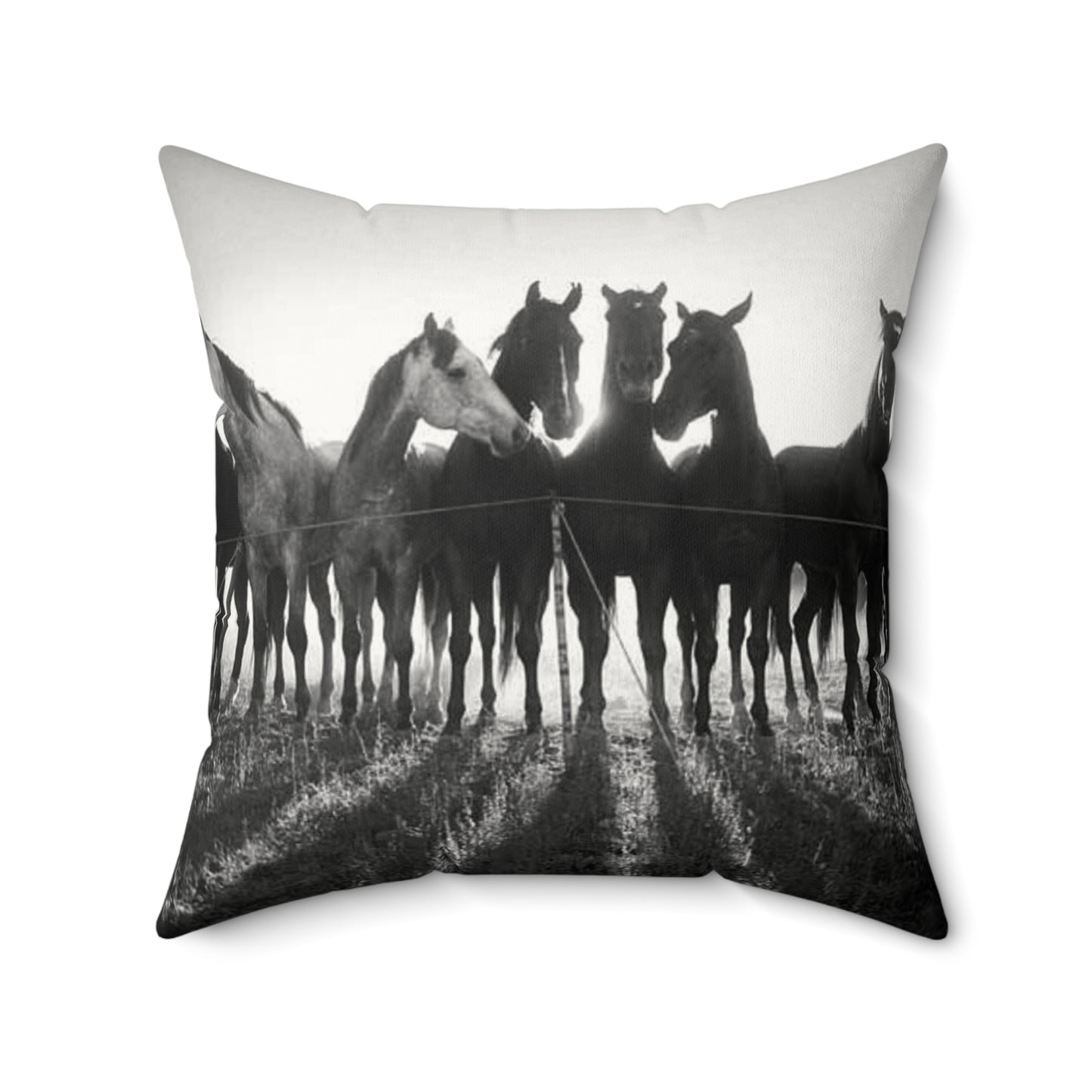 Wild At Heart Horse Faux Suede Pillow, Cozy Home Decor, Motivational Cushion, Bohemian Bedroom Accessory, Unique Gift Idea