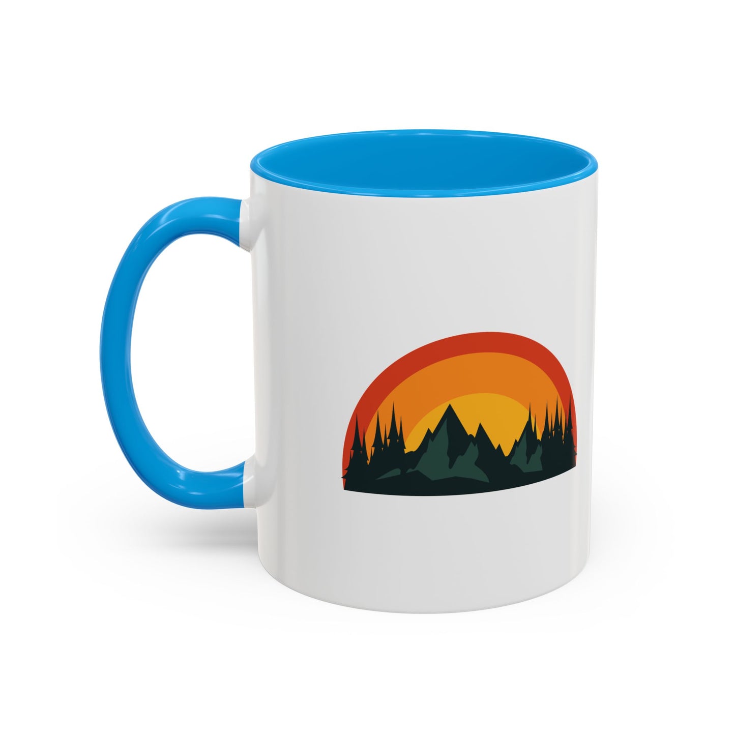 Red, Orange, Yellow Colorful Mountain Sunset Mug, Perfect Gift for Nature Lovers, Cozy Coffee Mug, Campfire Memories, Adventurer's Drinkware