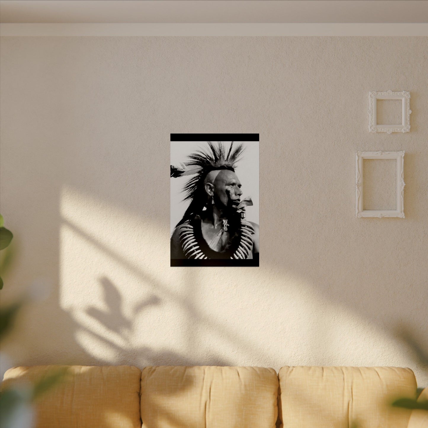 Feathered Warrior Cheif   – Western Textured Watercolor Matte Posters