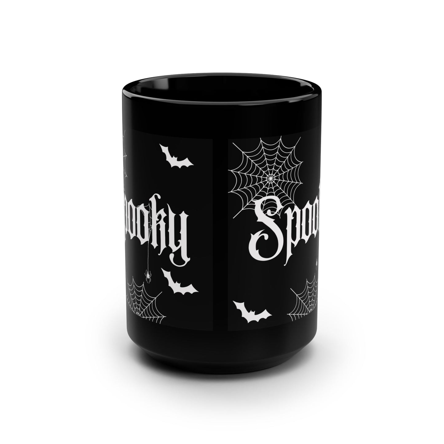 Spooky Black Mug, 15oz Halloween Coffee Cup, Gothic Tea Mug, Perfect for Fall Decor, Unique Gifts for Friends