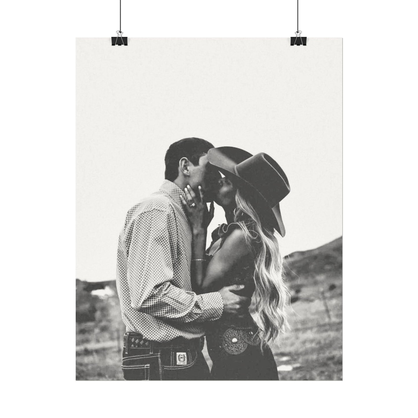 True Loves Kiss – Western Textured Watercolor Matte Posters