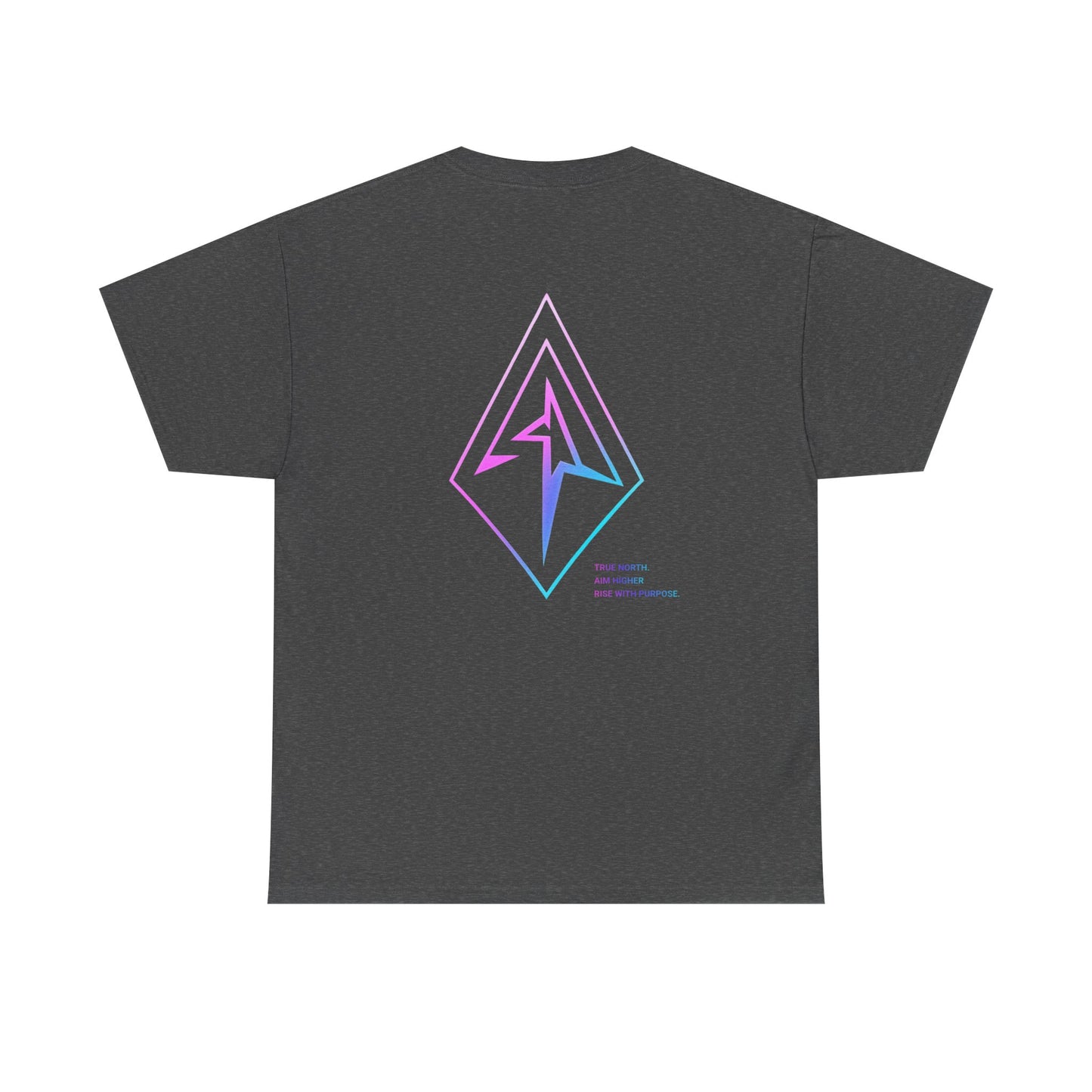 Arrow Ridge Gradient Tee — Minimal Origami Logo T-Shirt with Pastel Holographic Design