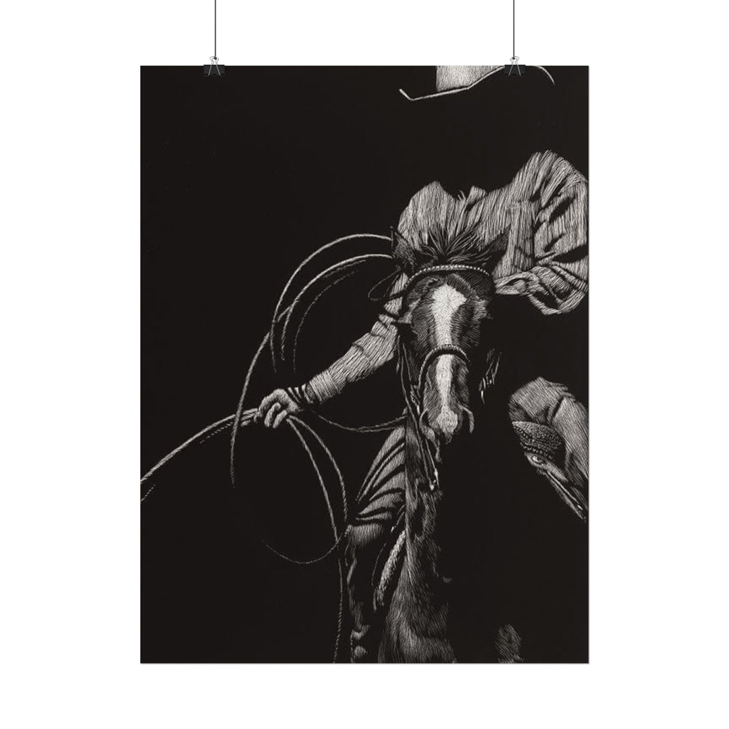 Lasso & Legacy – Western Textured Watercolor Matte Posters