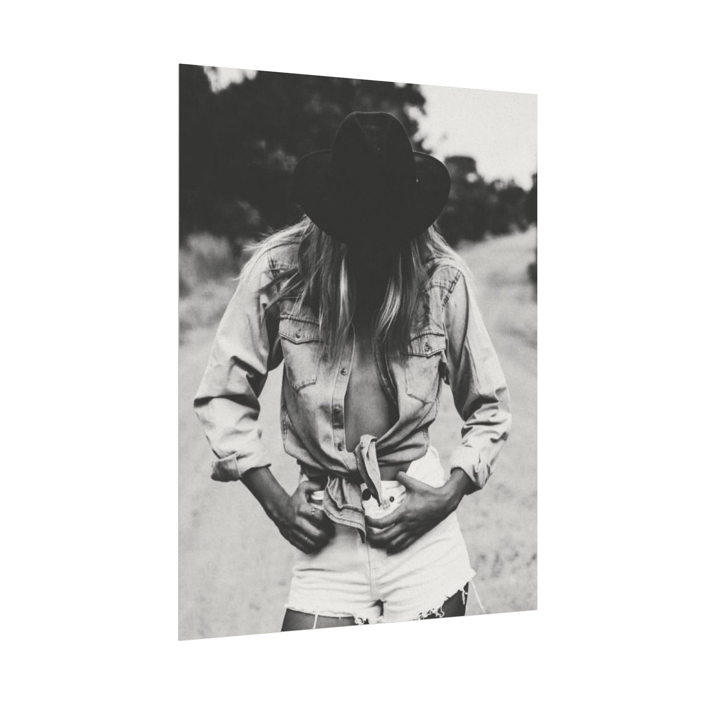 Denim Dreamer– Western Textured Watercolor Matte Posters