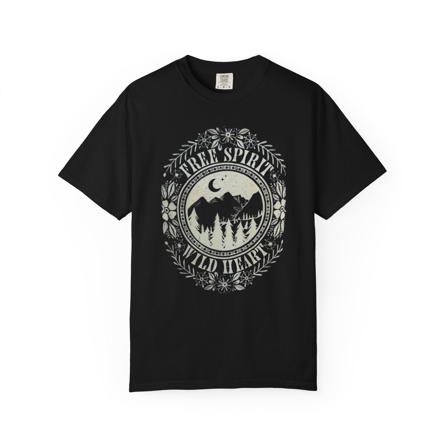 Free Spirit Wild Heart Unisex Garment-Dyed T-shirt, Boho Nature Tee, Camping Shirt, Adventure Apparel, Gift for Wilderness Lovers