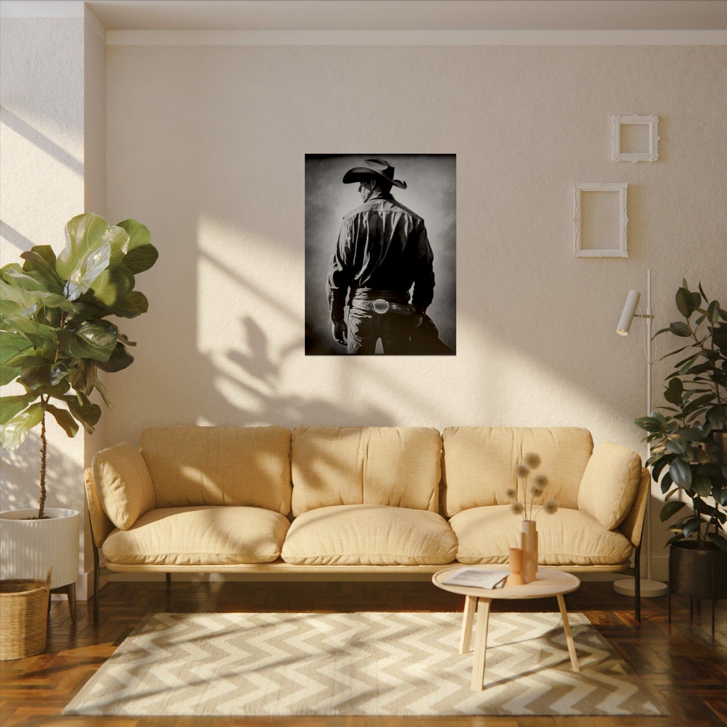 The Lone Rider – Western Textured Watercolor Matte Posters