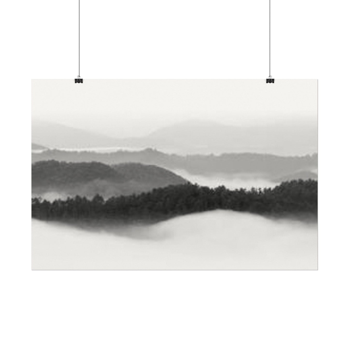 Smokey Mountain Range– Western Textured Watercolor Matte Posters