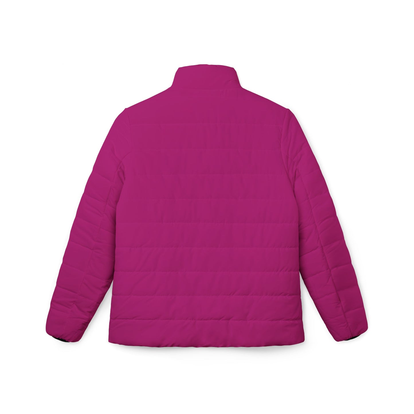 Fushia Pink Double Mountain Stylish Women’s Puffer Jacket, Cozy Outerwear for Winter, Perfect Gift for Her, AOP Jacket for Everyday Wear, Warm Fashion Statement