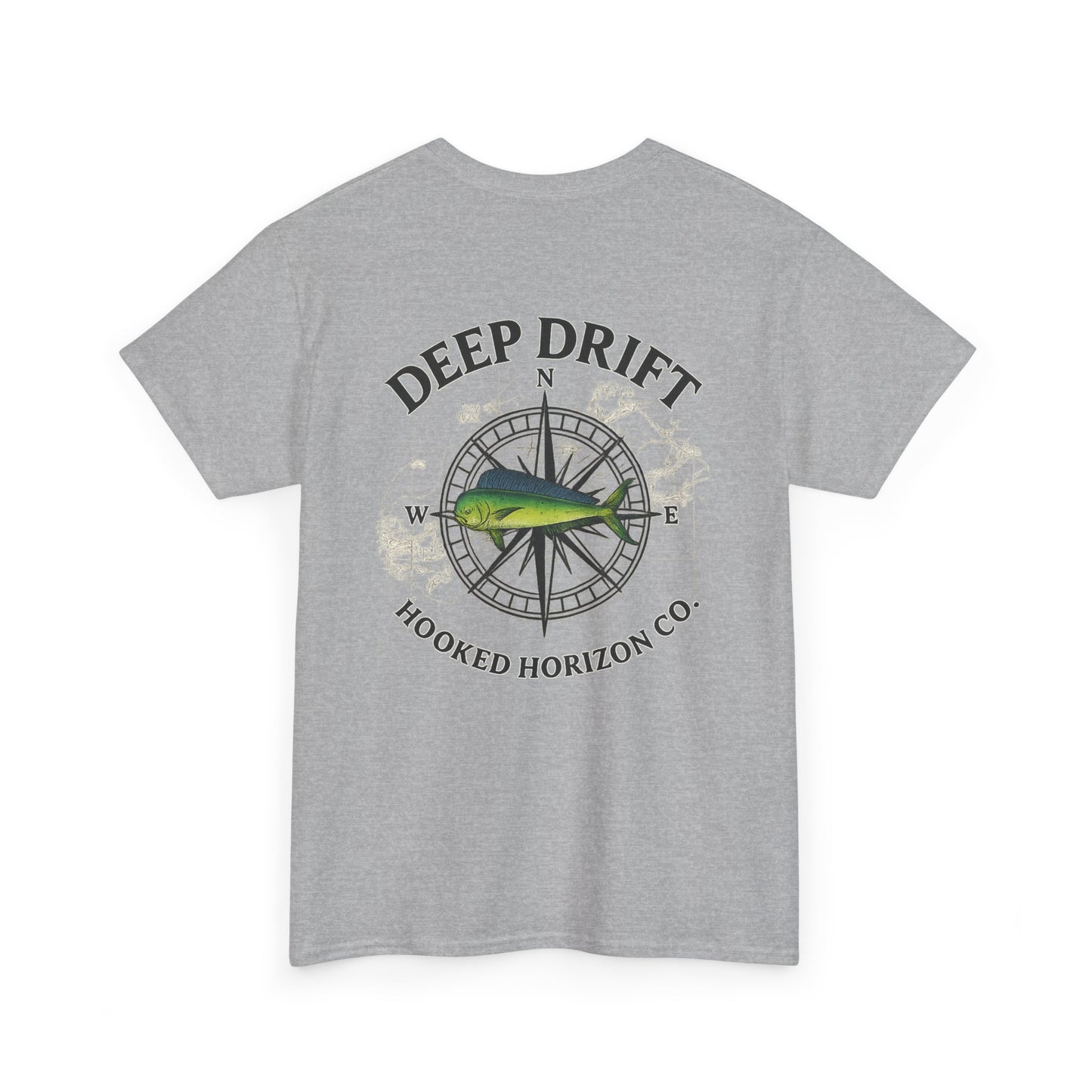 Compass Fishing T‑Shirt — "Deep Drift" Compass Design by Hooked Horizon Co.