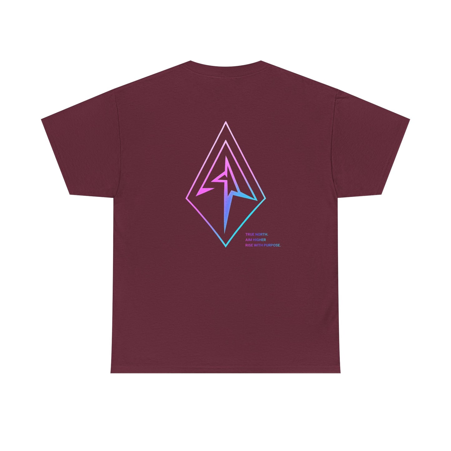 Arrow Ridge Gradient Tee — Minimal Origami Logo T-Shirt with Pastel Holographic Design
